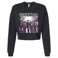 Straight Outta Maga Funny Trump 2024 Cropped Pullover Crew