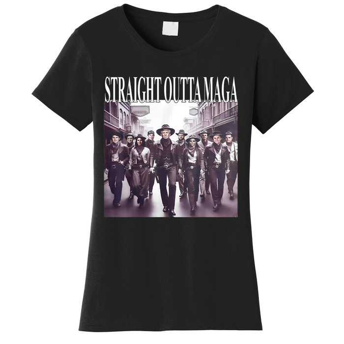 Straight Outta Maga Funny Trump 2024 Women's T-Shirt