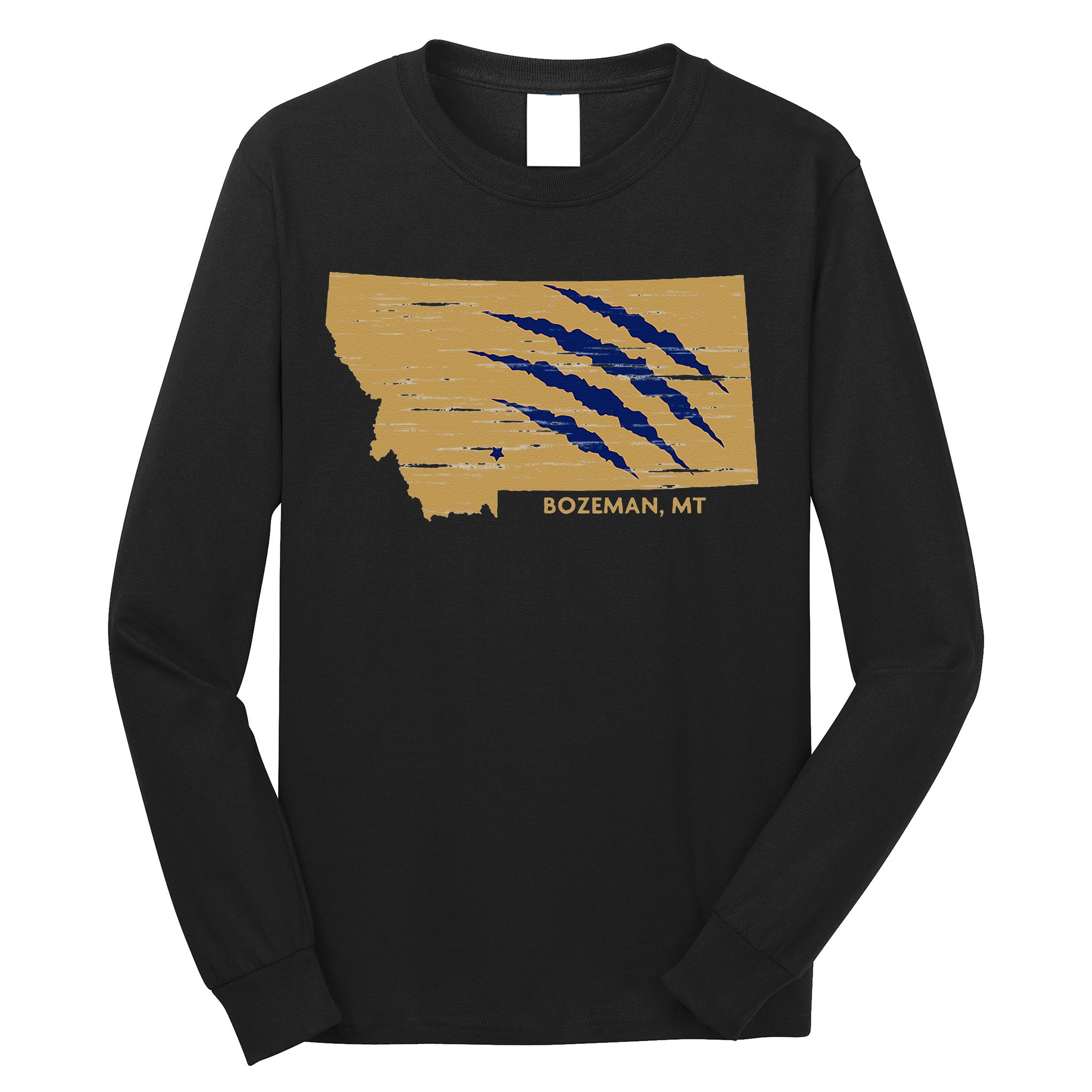 State Of Montana Wild Animal Bobcat Bear Big Cat Scratch Long Sleeve Shirt