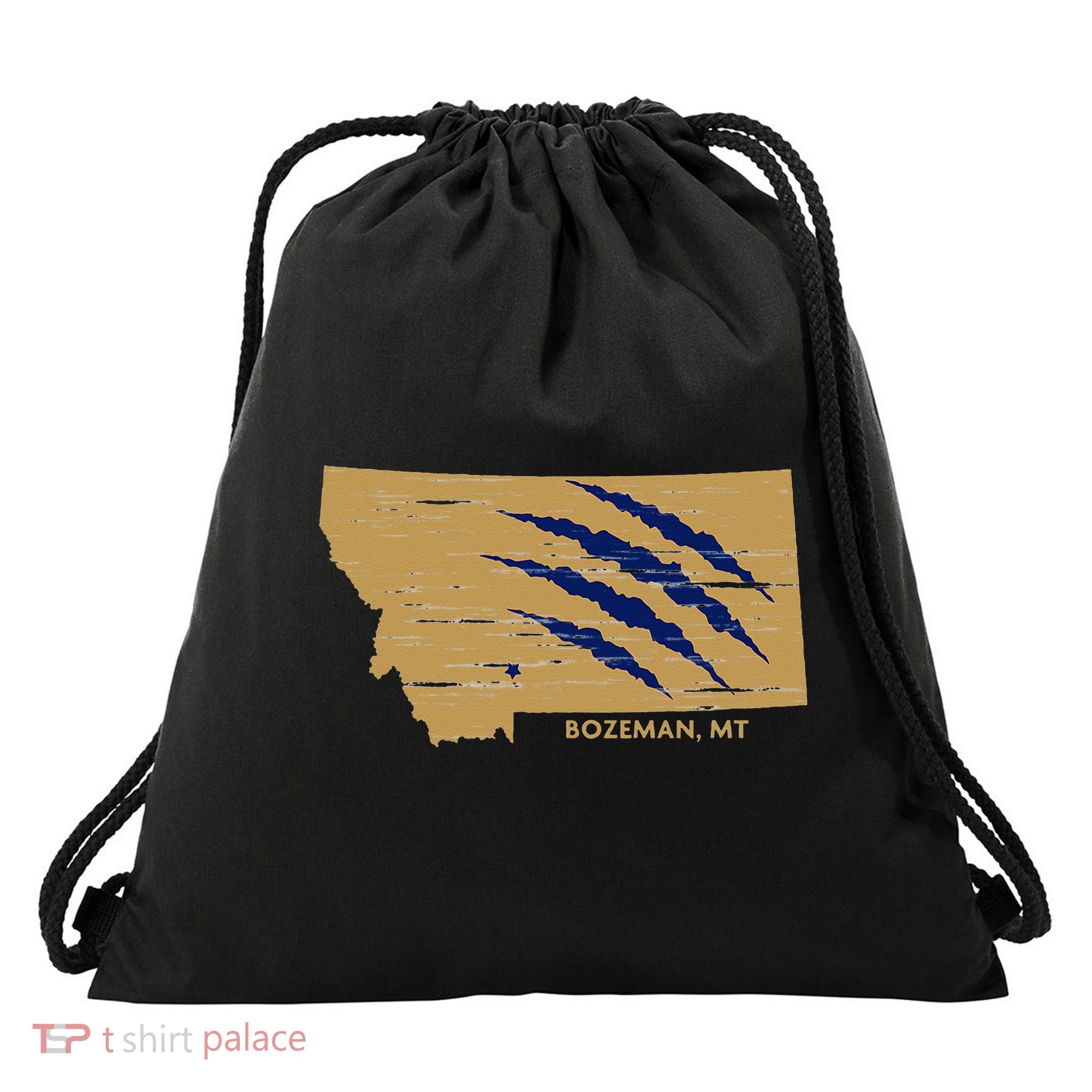 State Of Montana Wild Animal Bobcat Bear Big Cat Scratch Drawstring Bag