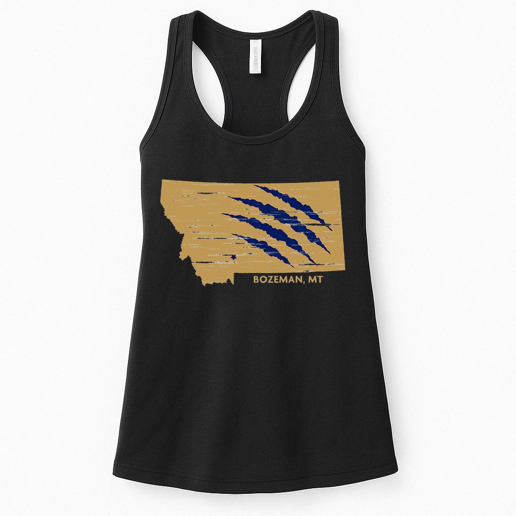 State Of Montana Wild Animal Bobcat Bear Big Cat Scratch Womens Tank Top