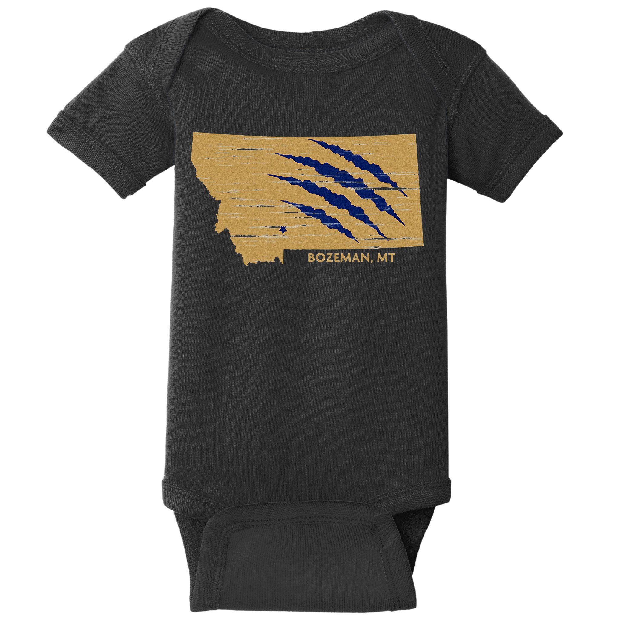 State Of Montana Wild Animal Bobcat Bear Big Cat Scratch Baby Bodysuit