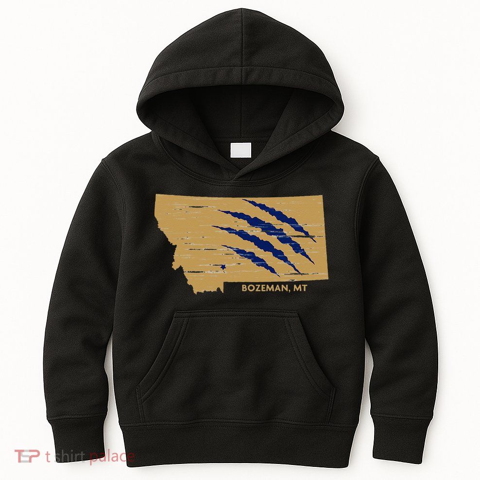 State Of Montana Wild Animal Bobcat Bear Big Cat Scratch Kids Hoodie
