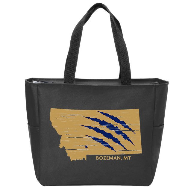 State Of Montana Wild Animal Bobcat Bear Big Cat Scratch Zip Tote Bag
