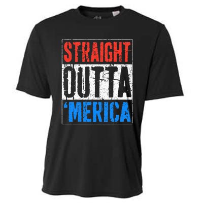 Straight Outta Merica 4th Of July Cooling Performance Crew T-Shirt