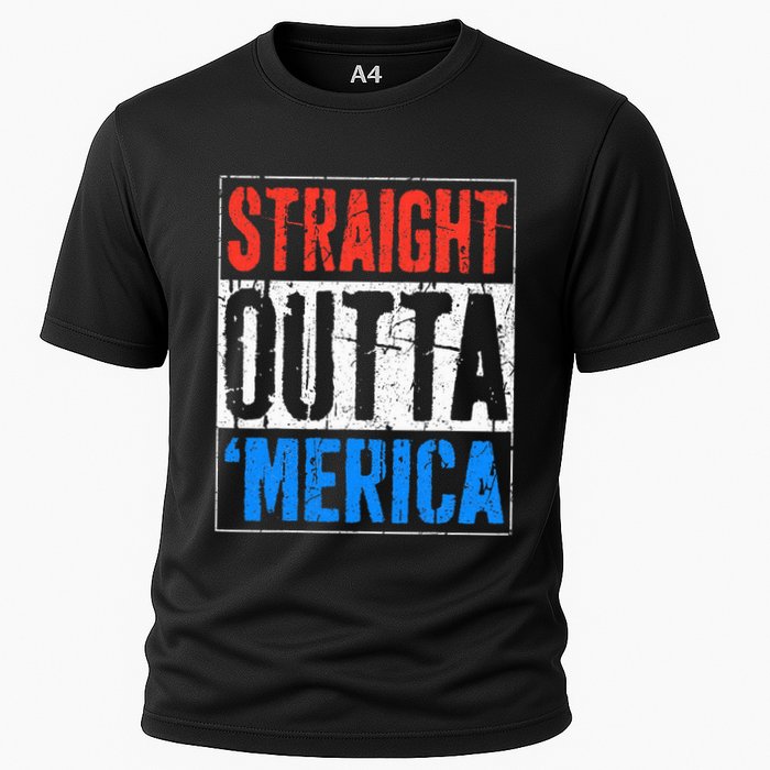 Straight Outta Merica 4th Of July Cooling Performance Crew T-Shirt