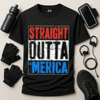 Straight Outta Merica 4th Of July Cooling Performance Crew T-Shirt