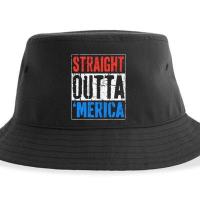Straight Outta Merica 4th Of July Sustainable Bucket Hat