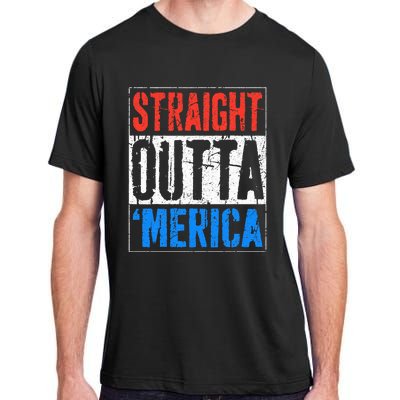 Straight Outta Merica 4th Of July Adult ChromaSoft Performance T-Shirt