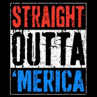 Straight Outta Merica 4th Of July Flat Bill Trucker Hat