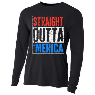 Straight Outta Merica 4th Of July Cooling Performance Long Sleeve Crew