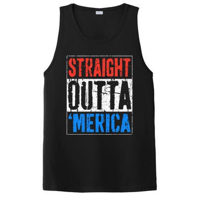 Straight Outta Merica 4th Of July PosiCharge Competitor Tank