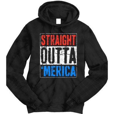 Straight Outta Merica 4th Of July Tie Dye Hoodie