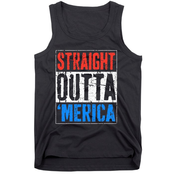 Straight Outta Merica 4th Of July Tank Top