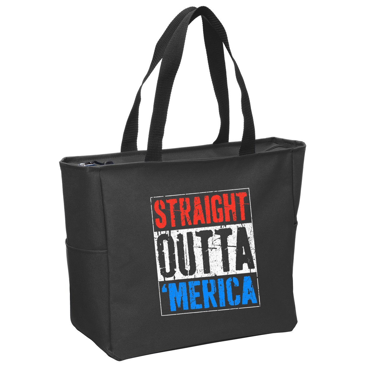 Straight Outta Merica 4th Of July Zip Tote Bag
