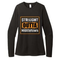 Straight Outta Middletown Ohio USA Retro Distressed Vintage Womens CVC Long Sleeve Shirt