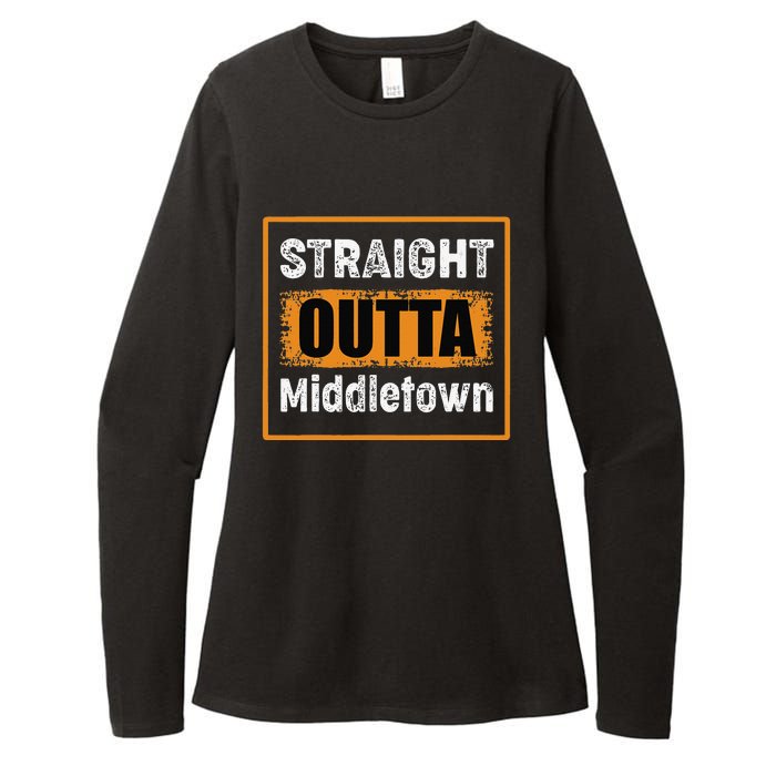 Straight Outta Middletown Ohio USA Retro Distressed Vintage Womens CVC Long Sleeve Shirt