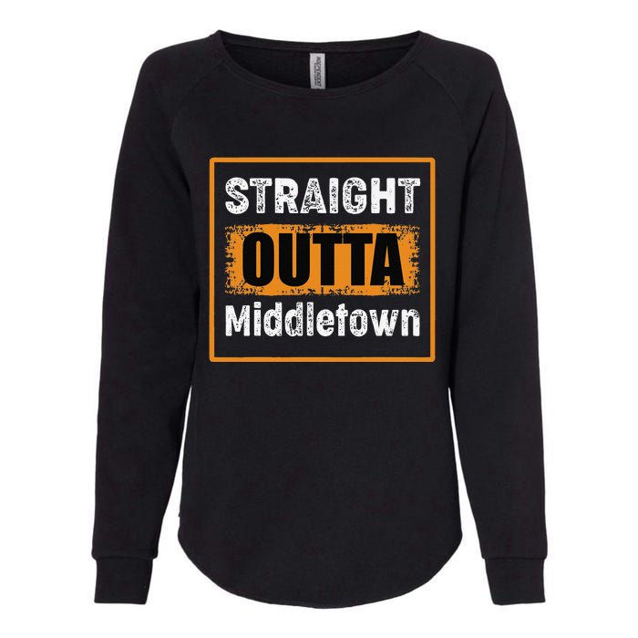 Straight Outta Middletown Ohio USA Retro Distressed Vintage Womens California Wash Sweatshirt