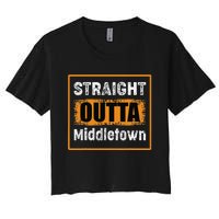 Straight Outta Middletown Ohio USA Retro Distressed Vintage Women's Crop Top Tee