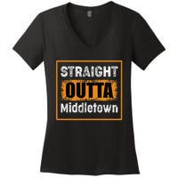 Straight Outta Middletown Ohio USA Retro Distressed Vintage Women's V-Neck T-Shirt