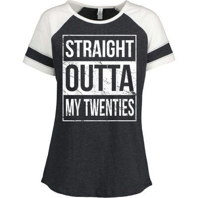 Straight Outta My Twenties  Funny 20th Birthday Gift Enza Ladies Jersey Colorblock Tee