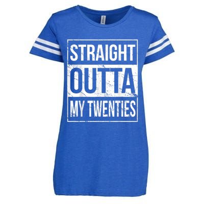 Straight Outta My Twenties  Funny 20th Birthday Gift Enza Ladies Jersey Football T-Shirt