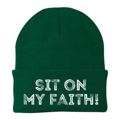 Sit On My Faith Meme Knit Cap Winter Beanie