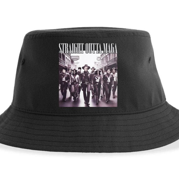 Straight Outta Maga Funny Trump 2024 Sustainable Bucket Hat