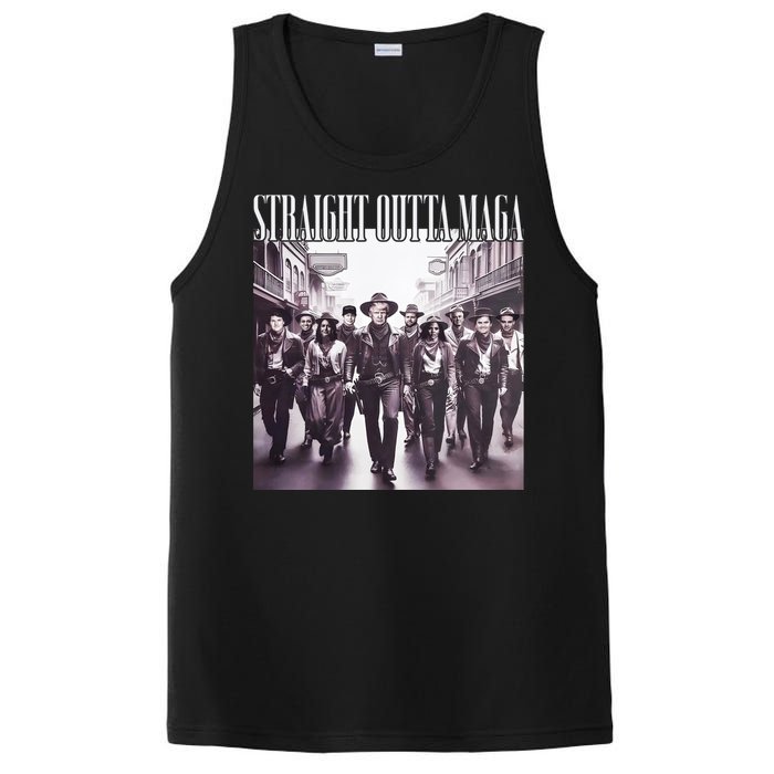 Straight Outta Maga Funny Trump 2024 PosiCharge Competitor Tank