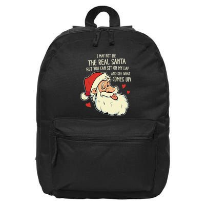 Sit On My Lap Funny Rude Xmas Naughty Christmas 16 in Basic Backpack