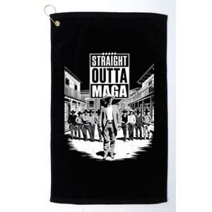 Straight Outta Maga Funny Trump 2024 Platinum Collection Golf Towel