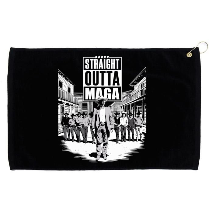 Straight Outta Maga Funny Trump 2024 Grommeted Golf Towel