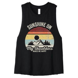 Sunshine On My Shoulders Makes Me Happy Women's Racerback Cropped Tank