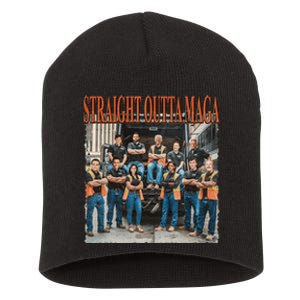 Straight Outta Maga Funny Trump 2024 Short Acrylic Beanie