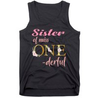 Sister of Miss One Derful 1st Birthday 1st Birthday Tank Top