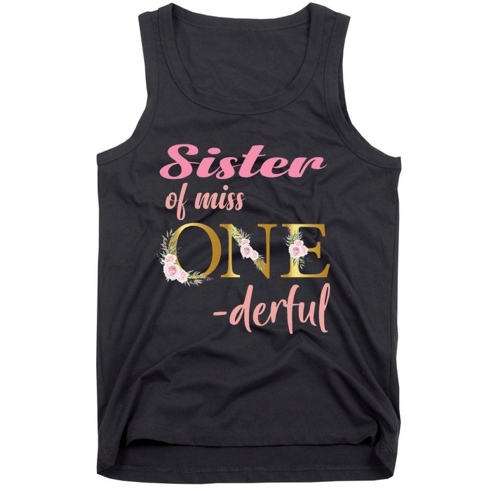 Sister of Miss One Derful 1st Birthday 1st Birthday Tank Top