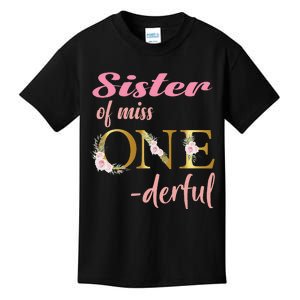 Sister of Miss One Derful 1st Birthday 1st Birthday Kids T-Shirt