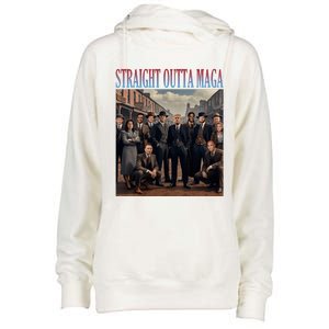 Straight Outta Maga Funny Trump 2024 Womens Funnel Neck Pullover Hood