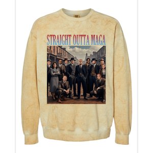 Straight Outta Maga Funny Trump 2024 Colorblast Crewneck Sweatshirt