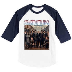 Straight Outta Maga Funny Trump 2024 Baseball Sleeve Shirt