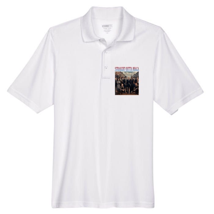 Straight Outta Maga Funny Trump 2024 Men's Origin Performance Pique Polo