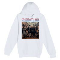 Straight Outta Maga Funny Trump 2024 Premium Pullover Hoodie