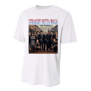 Straight Outta Maga Funny Trump 2024 Performance Sprint T-Shirt