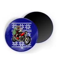 Santa On Motorcycle Funny Ugly Christmas Gift Funny Gift Magnet