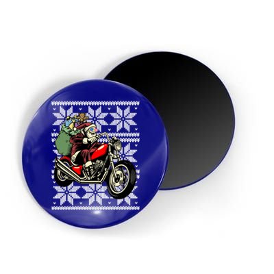 Santa On Motorcycle Funny Ugly Christmas Gift Funny Gift Magnet