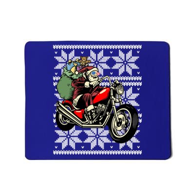 Santa On Motorcycle Funny Ugly Christmas Gift Funny Gift Mousepad