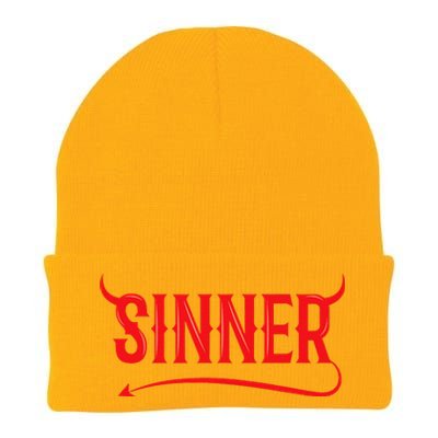 Sinner Outfit Matching Clothes Couple Gifts Funny Halloween Knit Cap Winter Beanie