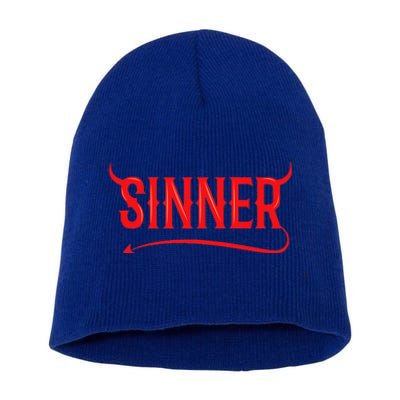 Sinner Outfit Matching Clothes Couple Gifts Funny Halloween Short Acrylic Beanie