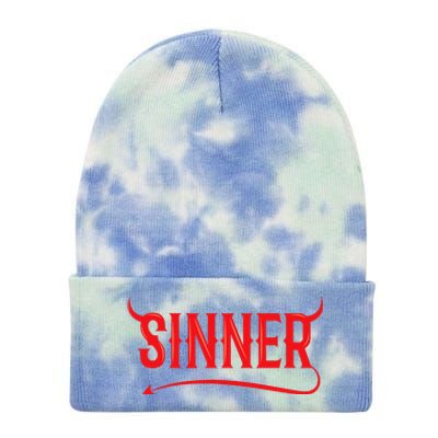 Sinner Outfit Matching Clothes Couple Gifts Funny Halloween Tie Dye 12in Knit Beanie