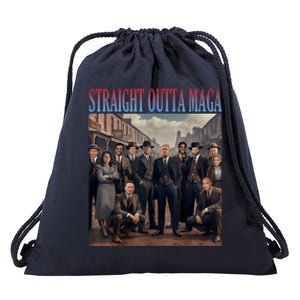 Straight Outta Maga Funny Trump 2024 Drawstring Bag